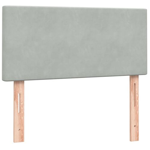 Боксспринг легло с матрак, светлосиво, 80x220 см, кадифе