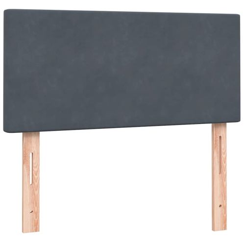 Боксспринг легло с матрак, тъмносиво, 80x220 см, кадифе