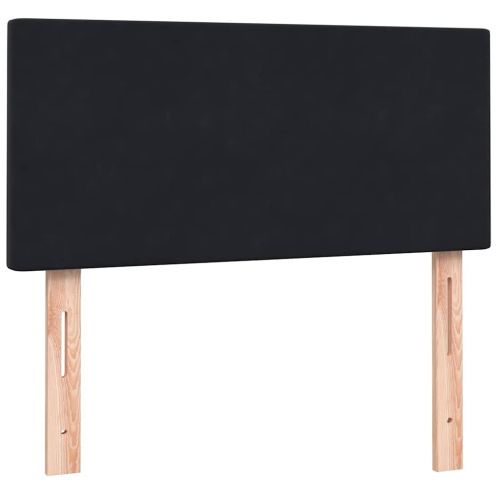 Боксспринг легло с матрак, черно, 80x220 cm, кадифе