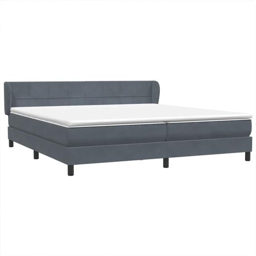 Box Spring легло с матраци Тъмно сиво 180x210 cm кадифе