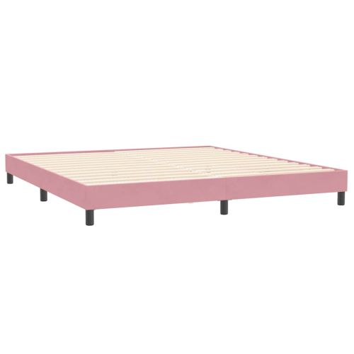 Box Spring легло с матраци Розово 180x210 cm Кадифе