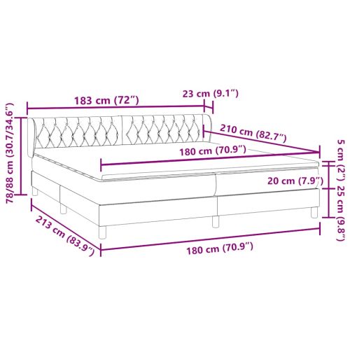 Box Spring легло с матраци Розово 180x210 cm Кадифе