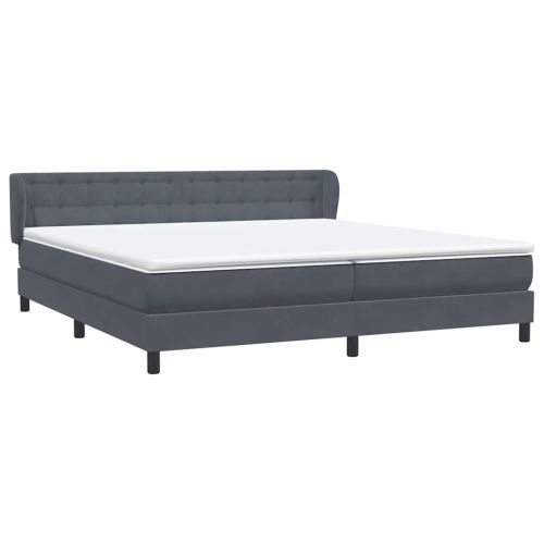Box Spring легло с матраци Тъмно сиво 180x210 cm кадифе