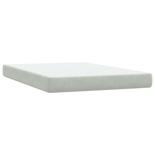 Боксспринг легло с матрак, светлосиво, 160x220 см, кадифе