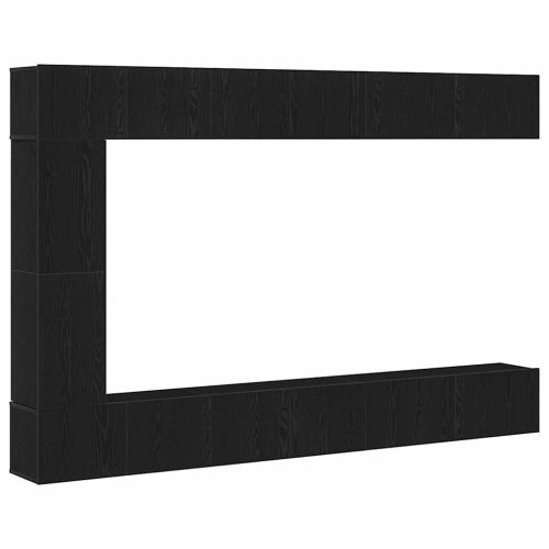 Комплект ТВ шкаф 9 pcs Черния дъб Инженерно дърво