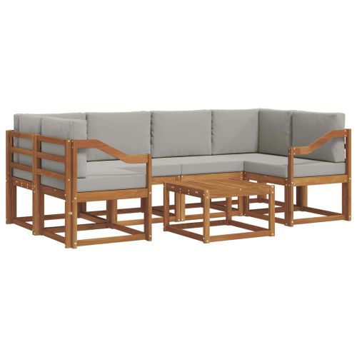 Комплект дивани за открито 7 pcs Естествено и светло сиво