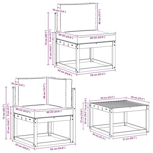 Комплект дивани за открито 7 pcs Естествено и светло сиво