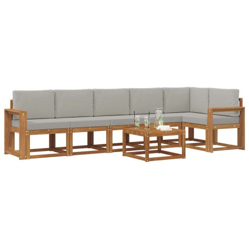 Комплект дивани за открито 7 pcs Естествено и светло сиво