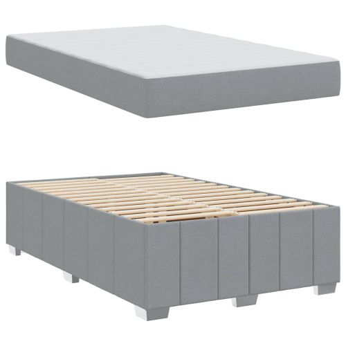 Рамка за легло с матрак Светлосиво 120 x 200 cm текстил