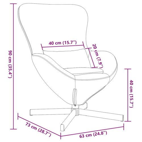 Стол яйце Кафяво 63 x 73 x 90 см Кадифе