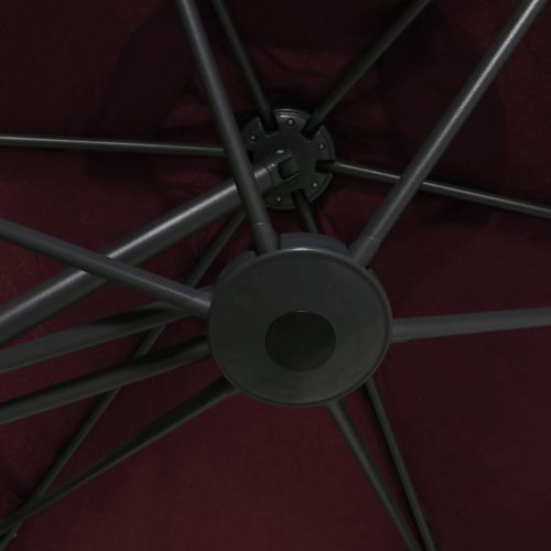 Градински чадър със стоманен прът, 300 см, бордо червен