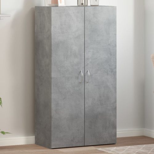 Шкаф за документи, бетонно сив, 60x32x115 см, инженерно дърво