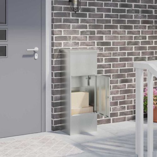 Пощенска кутия за пратки с врата Черно 44,5 x 29 x 110,5 см