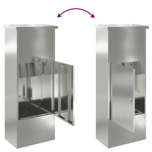 Пощенска кутия за пратки с врата Черно 44,5 x 29 x 110,5 см