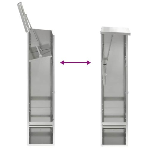 Пощенска кутия за пратки с врата Черно 44,5 x 29 x 110,5 см