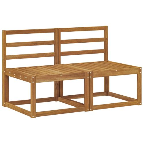 2 Брой Среден диван за открито Солидно акациево дърво Естествен