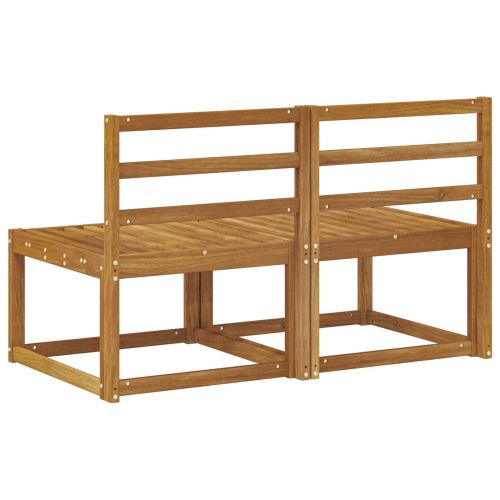 2 Брой Среден диван за открито Солидно акациево дърво Естествен