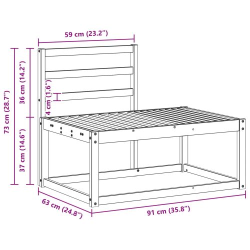 Външен край на диван Естествен 91 x 63 x 73 см
