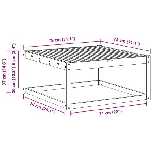 Маса за открито Солидно акациево дърво Естествен