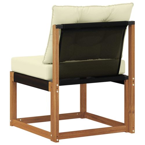 Външен среден диван Масивна акациева дървесина и текстилен плат