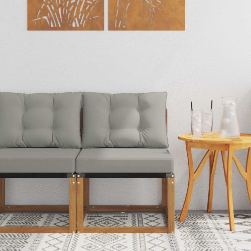 Външен среден диван Масивна акациева дървесина и текстилен плат