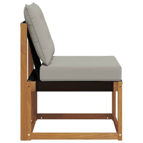 Външен среден диван Масивна акациева дървесина и текстилен плат