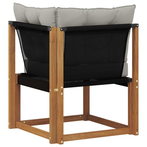 Външен ъглов диван Масивна акациева дървесина и текстилен плат