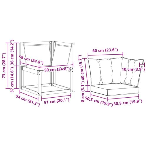 Външен ъглов диван Масивна акациева дървесина и текстилен плат