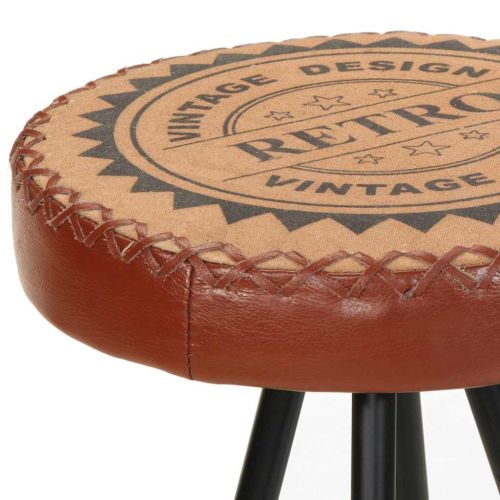 Бар табуретки, 4 бр, естествена кожа