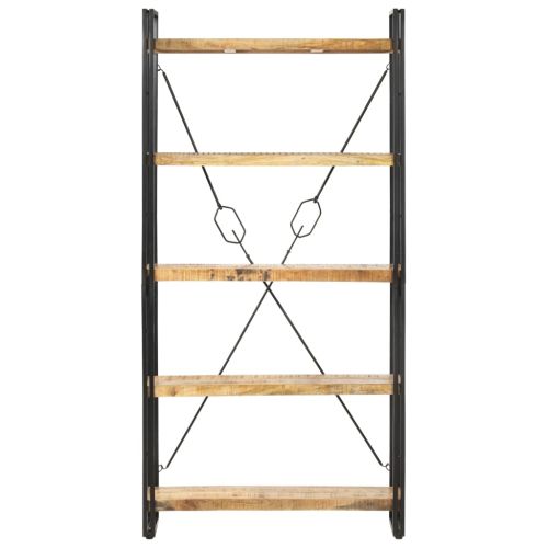 Библиотека с 5 рафта, 90x30x180 см, манго масив