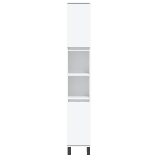 Комплект мебели за баня от 3 части, бял, инженерно дърво