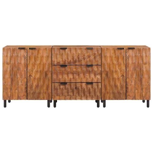 Служебен шкаф 3 pcs Финал на кафяво акацие 60 x 33 x 75 cm