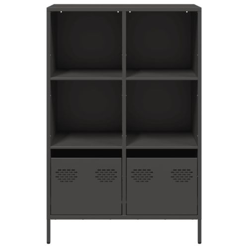 Висок шкаф, черен, 68x39x103,5 см, стомана