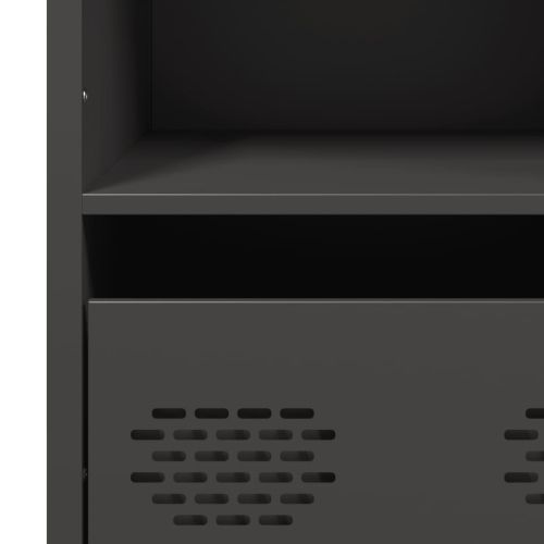 Висок шкаф, черен, 68x39x103,5 см, стомана