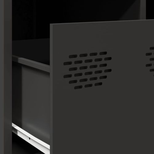 ТВ шкаф, черен, 68x50x43,5 см, студеновалцувана стомана