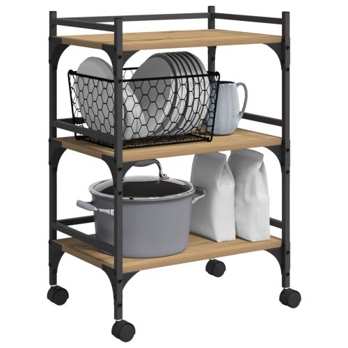 Кухненска количка Дъб 50 x 35 x 75.5 см Инженерно дърво