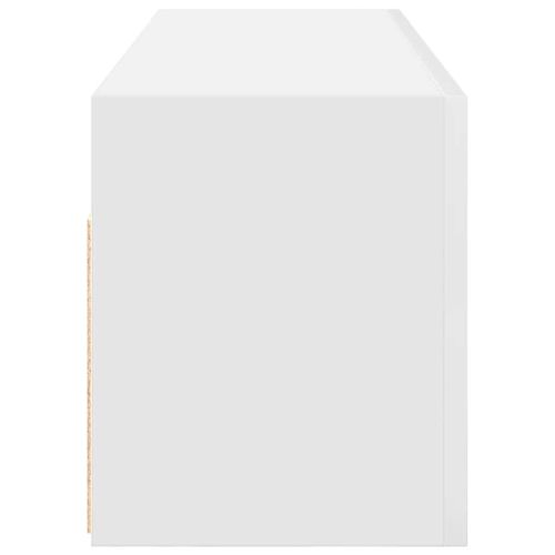 Стенен шкаф за баня, бял, 100x25x30 см, инженерно дърво