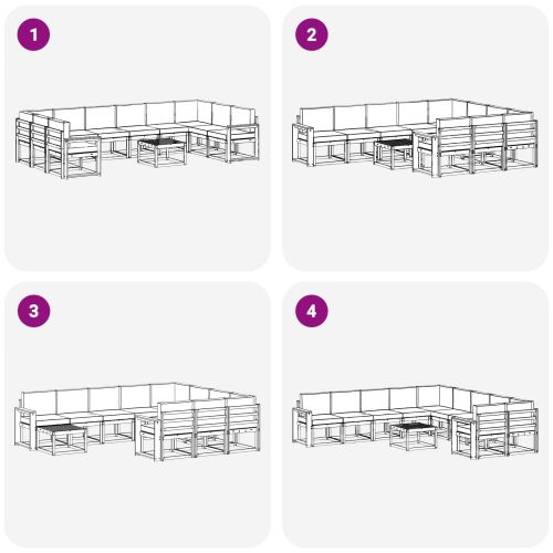Комплект дивани за открито 11 pcs Натурален и Бежов