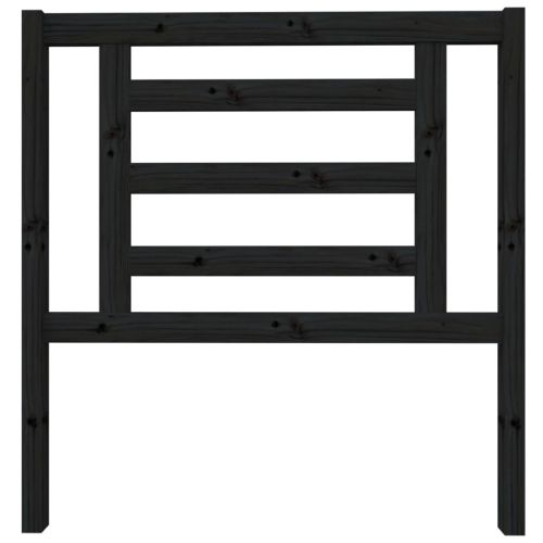 Горна табла за легло, черна, 96x4x100 см, бор масив