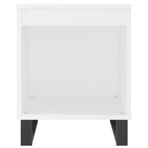 Нощни шкафчета, 2 бр, бели, 40x35x50 см, инженерно дърво