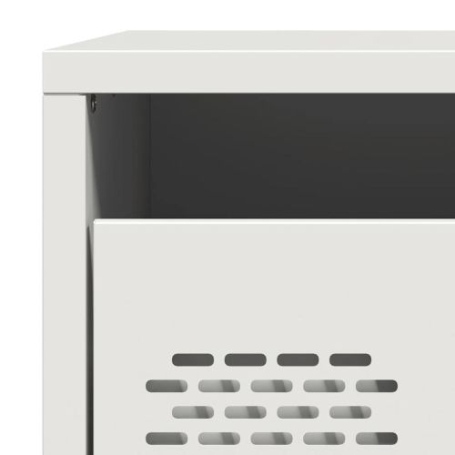 Нощни шкафчета, 2 бр, бели, 35x39x43,5 см, стомана