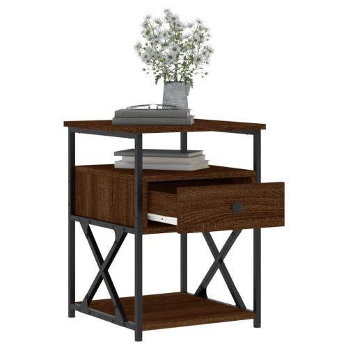 Нощни шкафчета 2 бр кафяв дъб 40x42x55 см инженерно дърво