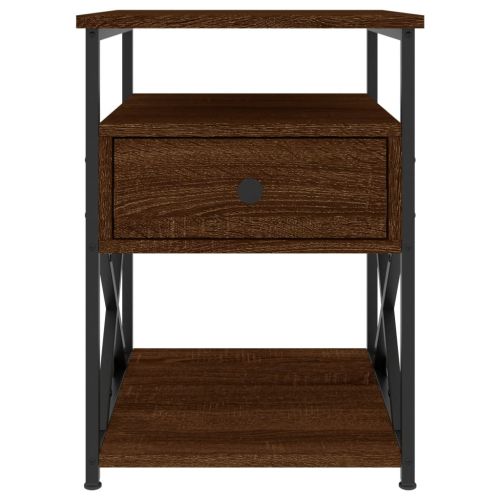 Нощни шкафчета 2 бр кафяв дъб 40x42x55 см инженерно дърво