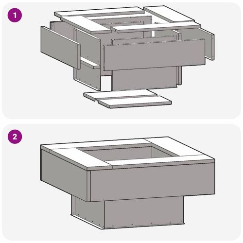 Огнище Черно 60 x 60 x 30 cm Стомана