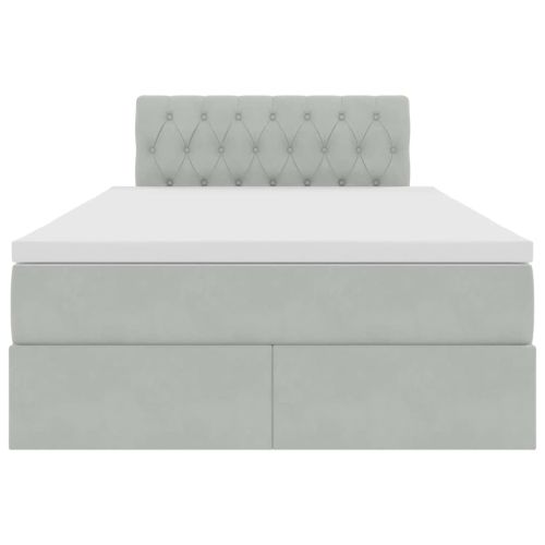 Легло с място за съхранение Светлосиво 120 x 190 cm Кадифе