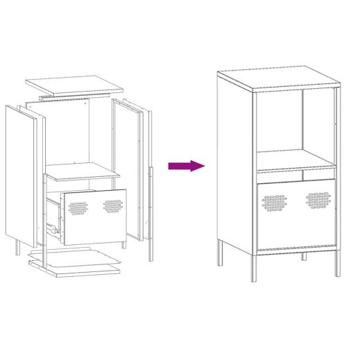 Бюфет, черен, 35x39x73,5 см, студеновалцувана стомана
