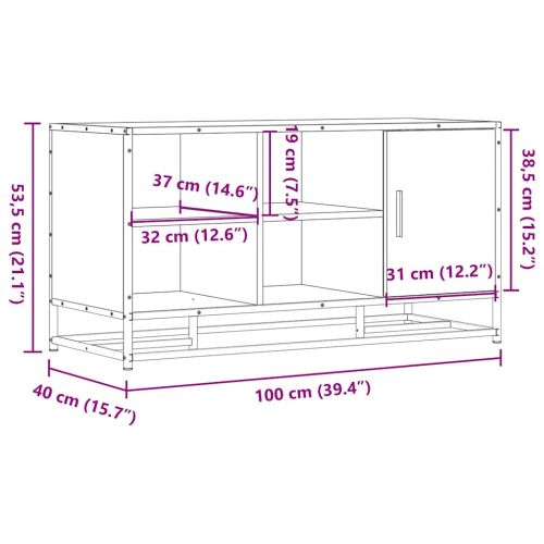 Пейка за обувки Sonoma Oak 100x40x53,5 cm Инженерна дървесина