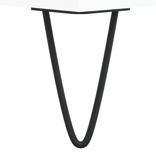 Кафе маса, бял гланц, 90x50x40 см, инженерно дърво