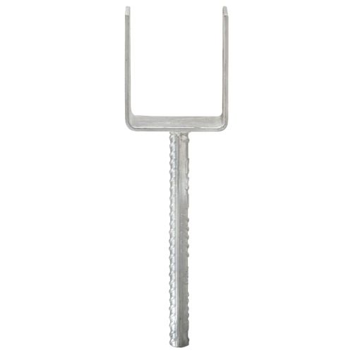 Оградни подпори 6 бр сребристи 9x6x30 см поцинкована стомана