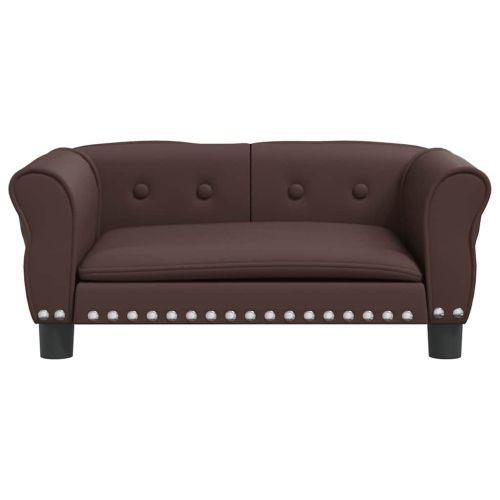 Кучешко легло, Кафяв , 70x45x30 см, изкуствена кожа